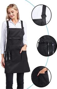 img 1 attached to 👩 Nanxson Adjustable Women Bib Apron: A Multi-Functional Professional Salon Stylist Work Apron with Tool Pockets - CF3010