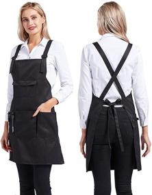 img 3 attached to 👩 Nanxson Adjustable Women Bib Apron: A Multi-Functional Professional Salon Stylist Work Apron with Tool Pockets - CF3010