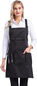 img 2 attached to 👩 Nanxson Adjustable Women Bib Apron: A Multi-Functional Professional Salon Stylist Work Apron with Tool Pockets - CF3010