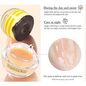 img 2 attached to 💋 FREEORR Propolis Lip Mask: Say Goodbye to Chapped Lips with 2PCs Honey Infused Lip Care Set - Reduces Lines, Hydrates, and Plumps Lips for a Nourished, Youthful Look