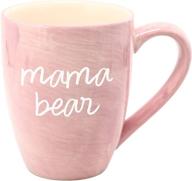 🐻 large 20oz ceramic coffee mug tea cup - mom life mama bear pink, pink logo