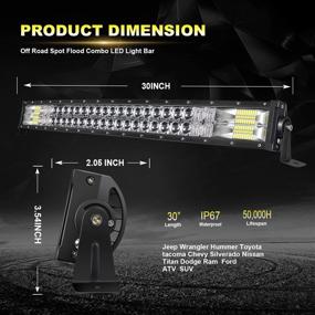 img 3 attached to 🔦 KEENAXIS LED Light Bar 32 Inch Curved 180W: Spot Flood Combo Beam, 2Pcs 4 Inch 60W Led Pods, Wiring Harness - Truck ATV UTV SUV Jeep Boats