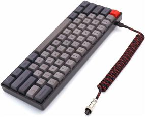 img 3 attached to Angitu L Shape Single Sleeved PET Coiled Type C Cable For Mechanical Keyboard Coiling Spring Sprial Cable With GX12 Aviator (1 Industrial Electrical