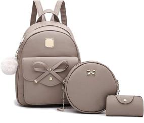 img 4 attached to Bowknot 3 Pieces Backpack Rucksack Shoulder Women's Handbags & Wallets