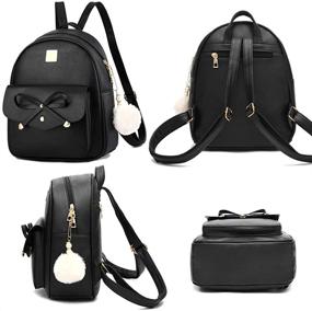 img 3 attached to Bowknot 3 Pieces Backpack Rucksack Shoulder Women's Handbags & Wallets