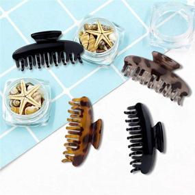 img 3 attached to 🐢 4PCS Non-slip Tortoise Hair Claw Clips for Women Girls with Thick Thin Hair - Hair Jaw Clamp Banana Barrettes, French Design Celluloid Leopard Print Hair Clip Styling Accessories by Nanssigy