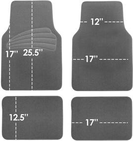 img 1 attached to 🏆 FH Group Gray Premium Carpet Floor Mats with Heel Pad for Enhanced Comfort (Model: F14401GRAY)