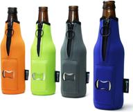 aktek neoprene beer bottle insulator sleeves: keep your beer cold and hands dry with built-in opener (pack of 4) логотип