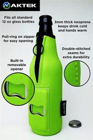 img 3 attached to Aktek Neoprene Beer Bottle Insulator Sleeves: Keep Your Beer Cold and Hands Dry with Built-in Opener (Pack of 4)