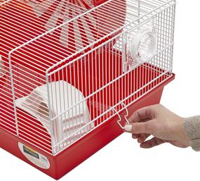 img 1 attached to 🐹 Ferplast Coney Island Theme Modular Hamster Cage with XXL 11.75-Inch Exercise Wheel, All Accessories Included, 19.7L x 13.8W x 9.8H Inches, Total Height 14.2H w/Wheel