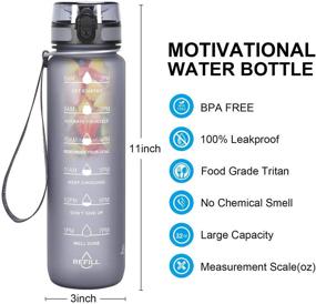 img 3 attached to 🍓 Favofit 32 oz Fruit Infuser Water Bottle with Time Marker, Motivational Reusable BPA Free Tritan Water Bottle for Sports & Fitness - Including Cleaning Brush