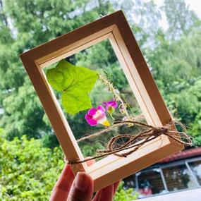 img 3 attached to Wood Vintage Double Sided Glass Artwork Pressed Flower Display Frame by JUSTDOLIFE