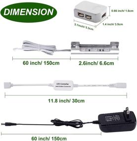 img 2 attached to AIBOO LED Under Cabinet Night Lights Kit: Enhance Glass Edge Shelf Back Side Lighting with Flexible Cable and RF Remote Control (4 Lights, RGB)