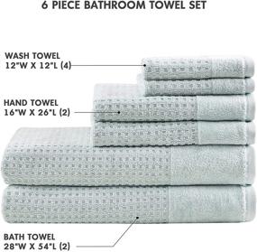img 3 attached to 🛀 Madison Park 100% Cotton Towel Set - Luxurious Waffle Weave, Highly Absorbent, Quick Dry, Hotel &amp; Spa Quality Washcloths for Bathroom, Assorted Sizes - Aqua