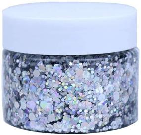 img 4 attached to 💫 Dazzle with DAWILS: Sparkling Chunky Glitter Gel for Face and Body, Holographic and Easy-to-Peel Formula for Stunning Cosmic Glam