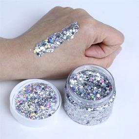 img 3 attached to 💫 Dazzle with DAWILS: Sparkling Chunky Glitter Gel for Face and Body, Holographic and Easy-to-Peel Formula for Stunning Cosmic Glam