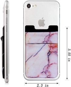 img 3 attached to 📱 Convenient Marble Stick-on Wallet for iPhone, Android & All Smartphones 2Pack - Blue/Pink