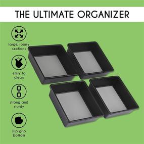 img 2 attached to Livorini Drawer Organizers: Efficient Trays for Office, Kitchen, Bathroom, and Junk Drawer Organization and Storage [4 pcs]