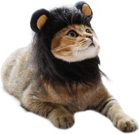 img 1 attached to GALOPAR Cat Apparel: Halloween Lion Mane Wig for Cats and Small Dogs – Perfect for Parties, Photoshoots, and Cosplay Fun!