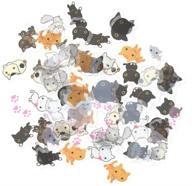 🐱 we-buys cute cats stickers: 80 pcs of transparent diary scrapbooking labels and decorative tags logo