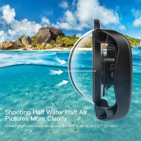 img 3 attached to SHOOT Dome Port Lens for GoPro Hero 9/10 Black - Dual Handle Stabilizer Floating Grip, Enlarged Trigger, Waterproof Case - Enhanced Ergonomics for Underwater Photography/Videography