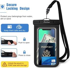img 1 attached to 📱 Waterproof Pouch Dry Bag 4 Pack for iPhone 13/12 Pro Max & Galaxy S20 Ultra/Note10 - ProCase Underwater Case, Black