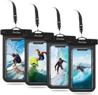 📱 waterproof pouch dry bag 4 pack for iphone 13/12 pro max & galaxy s20 ultra/note10 - procase underwater case, black logo