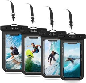 img 4 attached to 📱 Waterproof Pouch Dry Bag 4 Pack for iPhone 13/12 Pro Max & Galaxy S20 Ultra/Note10 - ProCase Underwater Case, Black
