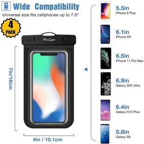 img 2 attached to 📱 Waterproof Pouch Dry Bag 4 Pack for iPhone 13/12 Pro Max & Galaxy S20 Ultra/Note10 - ProCase Underwater Case, Black