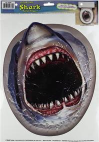 img 1 attached to 🦈 Shark Toilet Topper Peel and Stick Party Decor (1 count) (1/Sh)