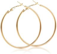 👑 rostivo big hoop earrings - large 2 inch hypoallergenic gold hoop earrings for women and girls - simple and stunning logo