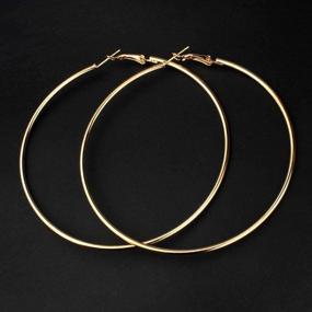 img 2 attached to 👑 ROSTIVO Big Hoop Earrings - Large 2 Inch Hypoallergenic Gold Hoop Earrings for Women and Girls - Simple and Stunning