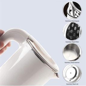 img 3 attached to BonNoces Portable Electric Kettle - Compact Stainless Steel Travel Kettle - Fast Boil &amp; Cool Touch - Ideal for Traveling, Boiling Water, Coffee, Tea - White