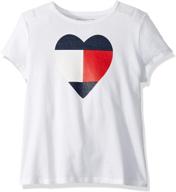 easy dressing solution: tommy hilfiger girls' big adaptive t shirt with magnetic shoulder buttons logo