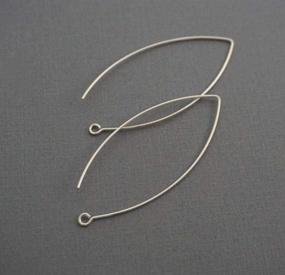 img 2 attached to Authentic Sterling Silver V Shape Drop Earring Hooks - Pack of 10, 40mm Length, Strong Ear Wire for Earrings Making - SS249-9