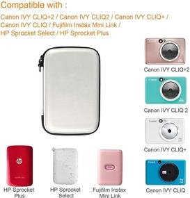 img 3 attached to 📸 Fintie Protective Case - White Hard Shockproof Carry Bag for Fujifilm Instax Mini Link, HP Sprocket Plus, Canon Ivy Mini Photo Printer, Canon Ivy CLIQ/CLIQ+/CLIQ2/CLIQ+2 Instant Camera Printer