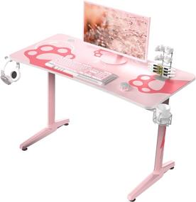 img 4 attached to 🎮 47-Inch Eureka Ergonomic Gaming Desk: Stylish Pink Computer Desk for Home Office & Girls