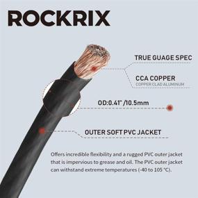 img 1 attached to 🎸 ROCKRIX 4 Gauge Black 25ft Amplifier Power/Ground Wire: Durable Soft Touch Cable for Optimal Performance