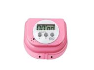portable pink retainer case with timer/alarm - dentist recommended logo