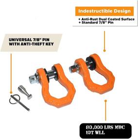 img 2 attached to BBG4X4 10T D-Ring Mega Shackle With Anti Theft Lock (2PK)