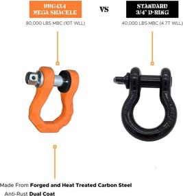 img 1 attached to BBG4X4 10T D-Ring Mega Shackle With Anti Theft Lock (2PK)