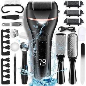 img 4 attached to 🦶 Electric Callus Remover for Feet - Rechargeable Waterproof 22 in 1 Professional Pedicure Kit with Wet & Dry Foot File - Dead Skin Remover and Cracked Heel Treatment - Rough Hand Exfoliator with 3 Roller Heads - 2-Speed Foot Care Tools