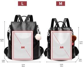 img 2 attached to 🔒 Anti-Theft Leather Shoulder Women's Backpack: Fashionable Handbags & Wallets