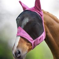 harrison howard luminous horse fly mask pro - standard with ears, full size, uv protection - light pink (l) logo