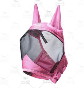 img 3 attached to Harrison Howard Luminous Horse Fly Mask Pro - Standard with Ears, Full Size, UV Protection - Light Pink (L)