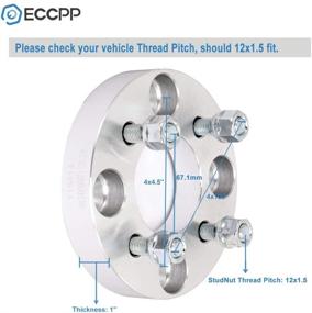 img 3 attached to 🔧 ECCPP 4 шт. адаптеров-растяжек для колес с 4 болтами 25 мм 4x4.5 на 4x100 1-дюймовый подходит для Nissan, Hyundai, Acura, Ford, Mitsubishi Galant Lancer, Kia Spectra5