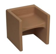 flexible classroom seating: children's factory cube chair for kids, indoor/outdoor toddler chair, almond (cf910-015) logo