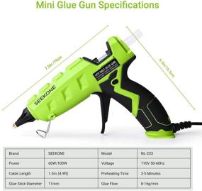 img 3 attached to 🔥 SEEKONE Hot Glue Gun Kit: 60/100W Dual Power Heavy Duty High Temp Melt Gun with 20 Pcs Glue Sticks - Ideal for Home Repairs, Crafts, DIY, and Sealing