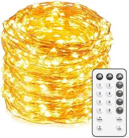 img 4 attached to 🔮 66 Feet 200 LEDs Fairy Lights with Remote Control - Bedroom and Wall Decor, USB Powered Copper Wire Fairy Lights for Indoor and Outdoor Use - Perfect Lighting for Wall Decoration, Christmas Party, and More