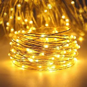 img 1 attached to ErChen Dual-Color Battery Operated LED String Lights - 33FT 100 LEDs Color Changing Silvery Copper Wire Dimmable Fairy Lights with Remote Timer - Indoor Outdoor Christmas Lighting (Warm White, Multicolor)